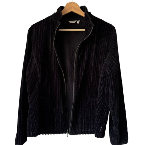 Woolrich Kinsdale Size Med Lightweight Black Wide Corduroy Ribbed Cotton Jacket - Picture 3 of 16